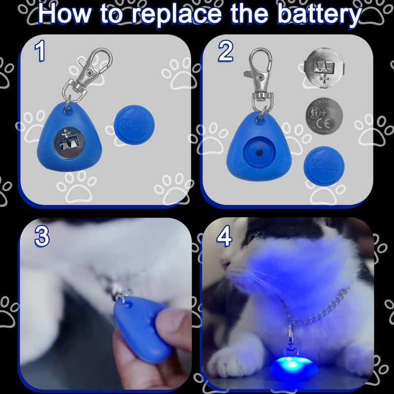 QUELIEN LED Dog Safety Pendant – Night Visibility, Durable, Long Battery Life, Easy Clip-on for All Dogs, Blue - Image 3